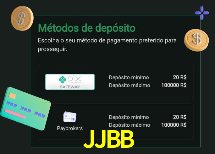 O cassino JJBB oferece uma grande variedade de métodos de pagamento